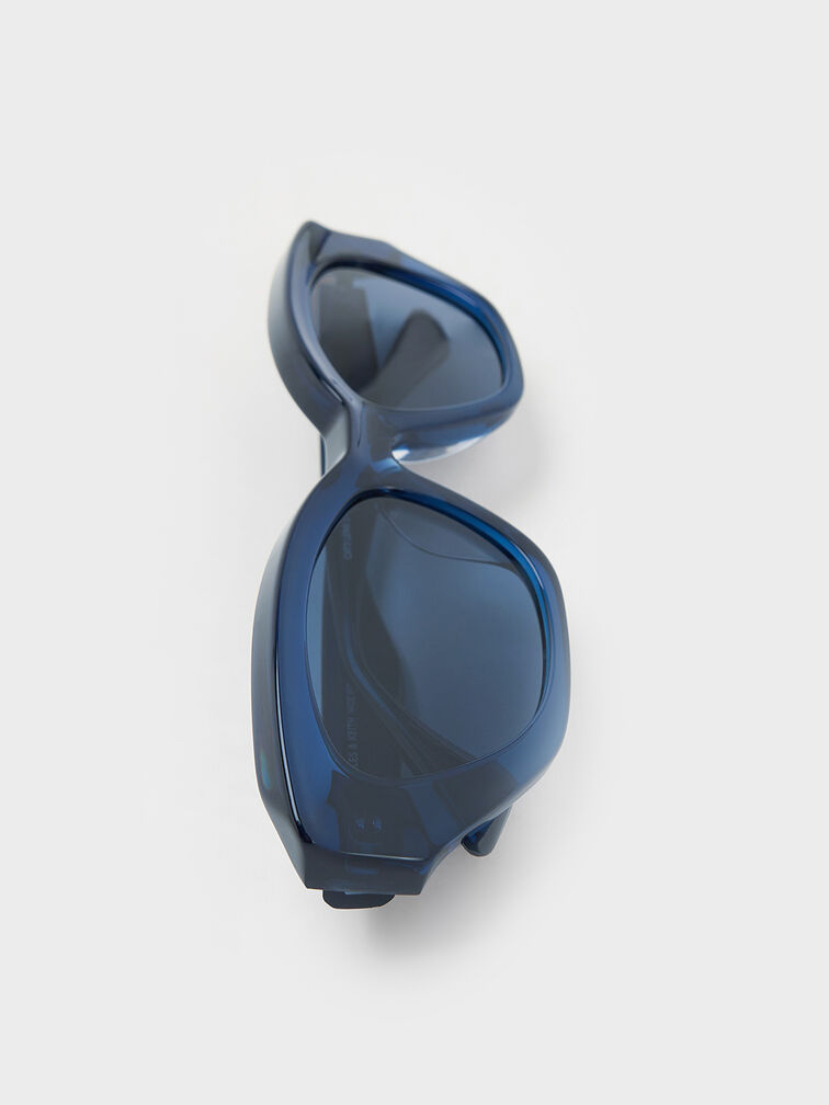 Onyx Recycled Acetate Cat-Eye Sunglasses, Blue, hi-res