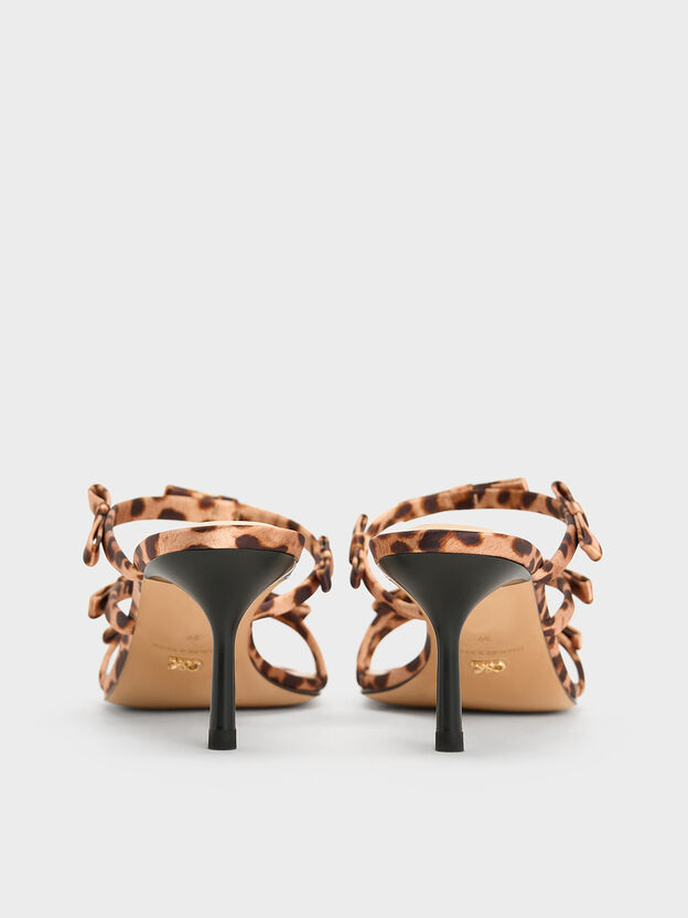 Jessy Leopard-Print Bow Heeled Sandals, Multi, hi-res