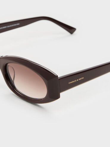 Aubrey Oval Sunglasses, Espresso Brown, hi-res