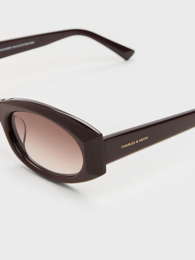 Aubrey Oval Sunglasses, Espresso Brown, hi-res