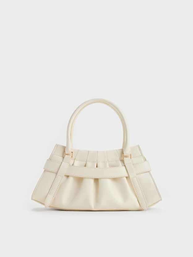 Isolde Belted Ruched Crossbody Bag, Cream, hi-res