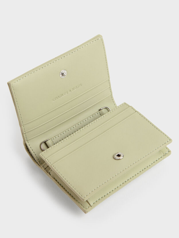 Cassia Quilted Wallet On Chain, Pale Sage, hi-res