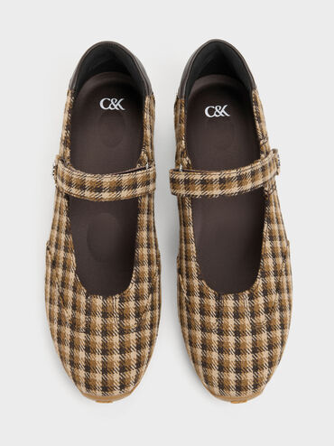 Jace Leather Checkered Mary Jane Sneakers, Multi, hi-res