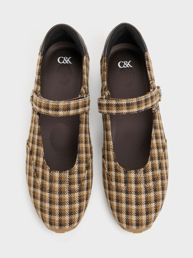 Jace Leather Checkered Mary Jane Sneakers, Multi, hi-res