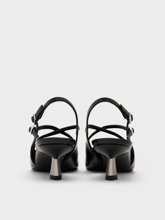 Pauline Patent Crossover Kitten Heels, Black, hi-res