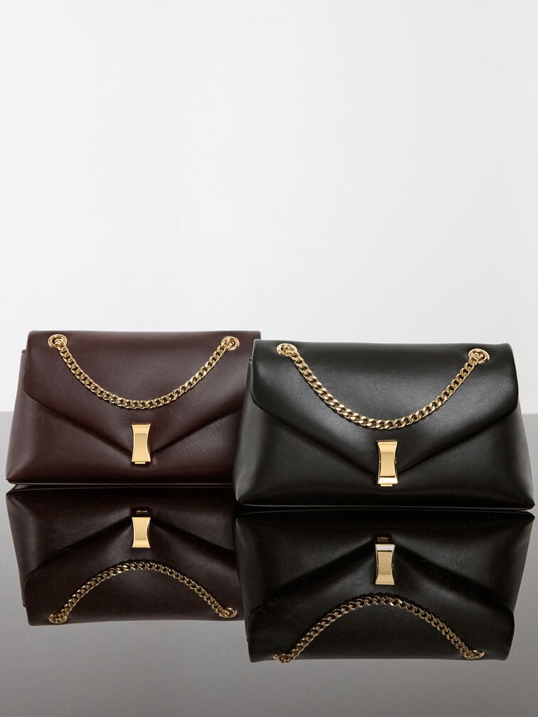 Lilibet Metallic-Accent Chain-Strap Bag, Black, hi-res