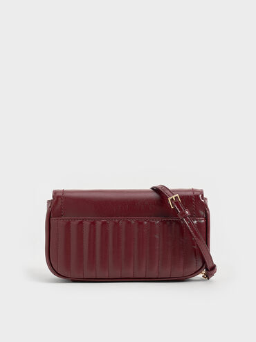 Mini Donna Crinkle-Effect Bag, Burgundy, hi-res