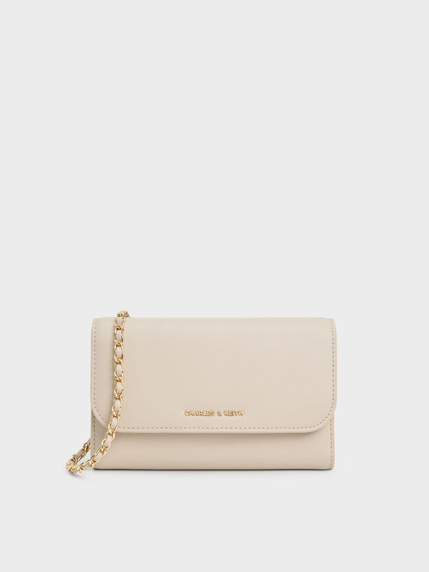 Octavia Front Flap Long Wallet, Ivory, hi-res
