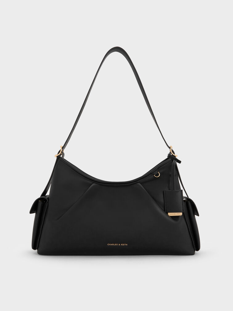 Khai Side-Pocket Shoulder Bag, Black, hi-res