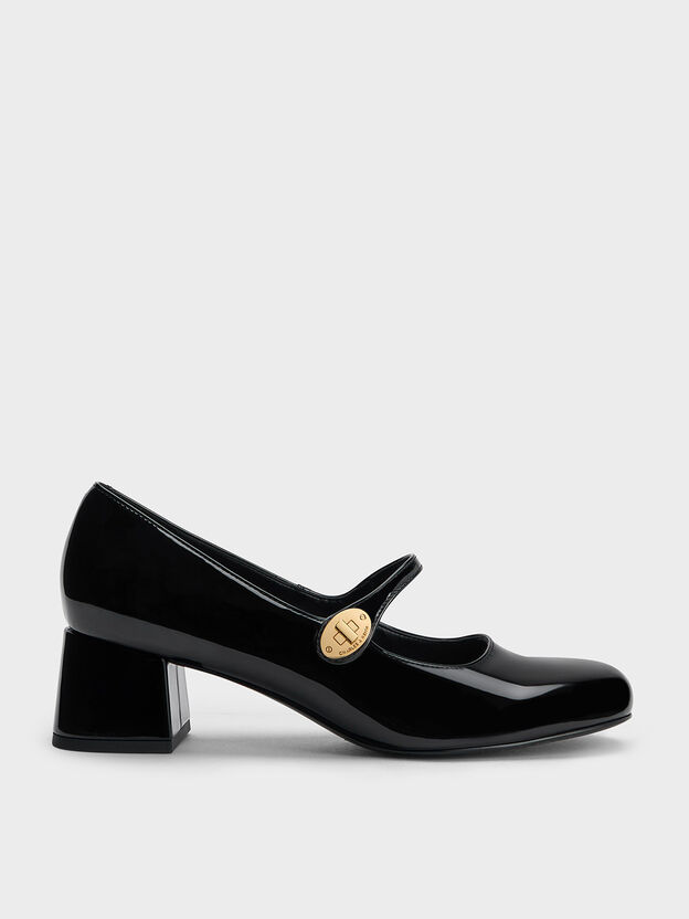 Hettie Patent Mary Jane Pumps, Black Patent, hi-res
