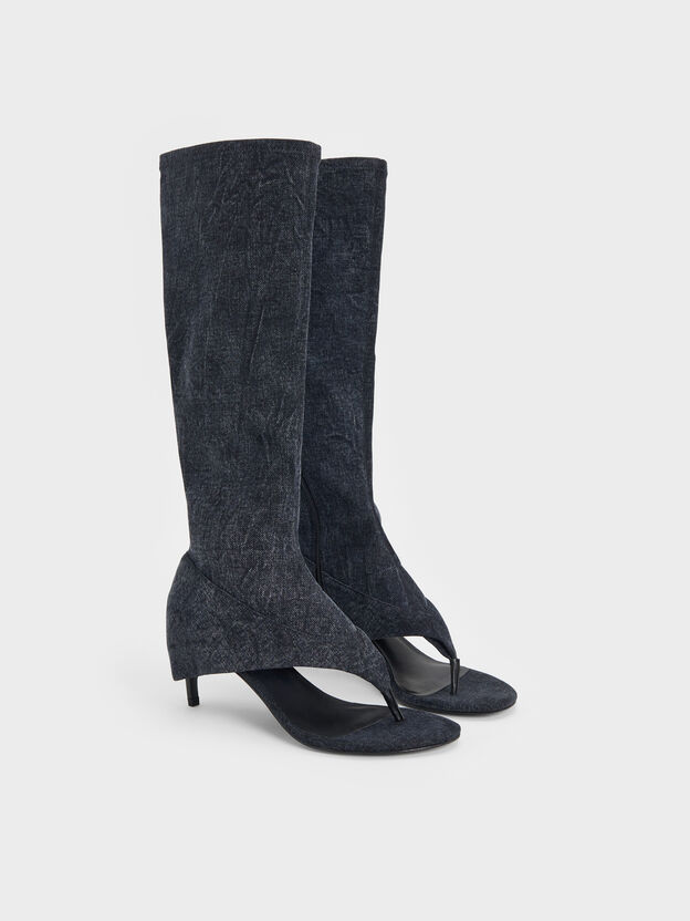 Aether Denim Thong Boots, Dark Blue, hi-res