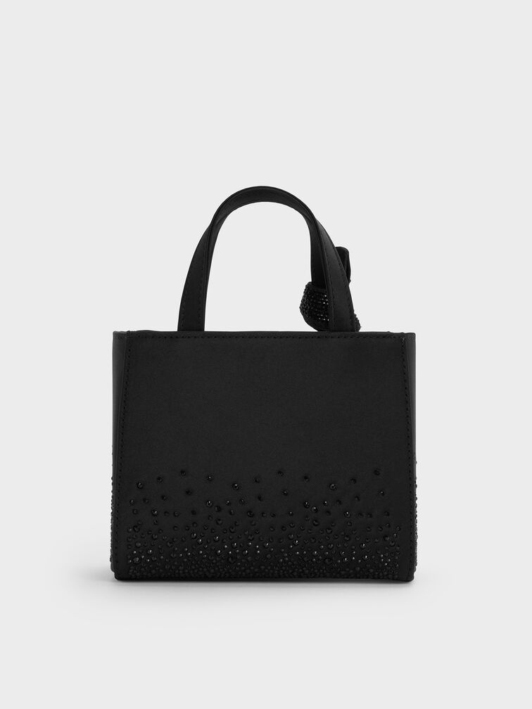 Albany Leather Crystal Mini Bag, Black, hi-res