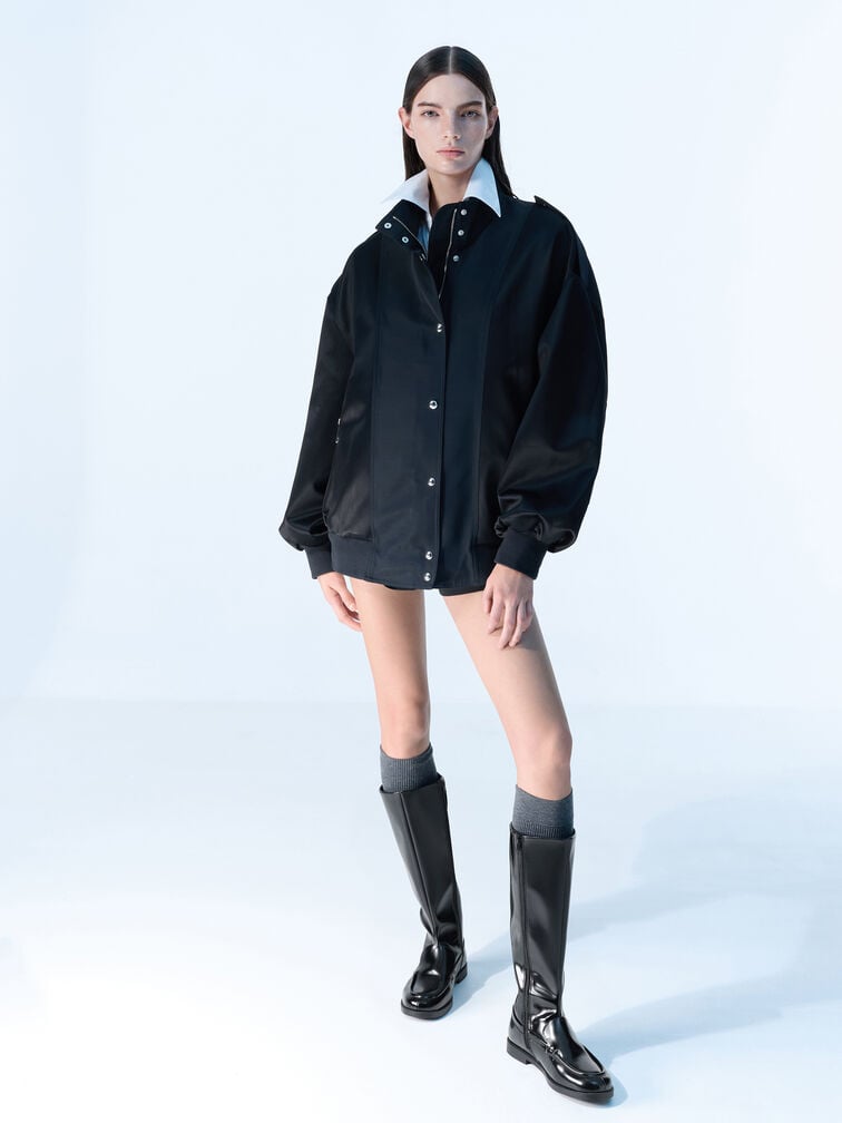 Jagger Knee-High Loafer-Boots, Black Box, hi-res