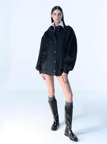 Jagger Knee-High Loafer-Boots, Black Box, hi-res