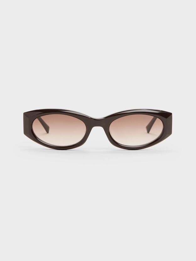 Aubrey Oval Sunglasses, Espresso Brown, hi-res