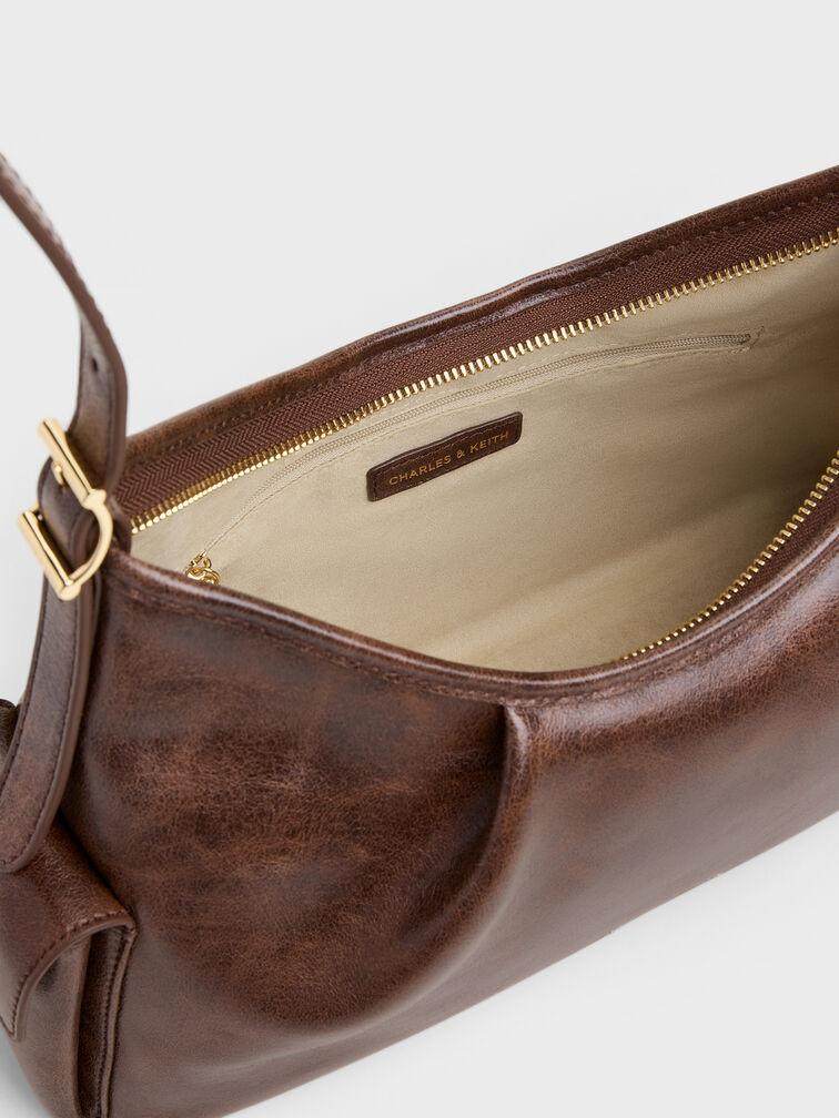 Khai Side-Pocket Shoulder Bag, Distressed Coffee, hi-res