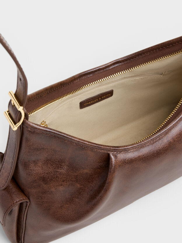 Khai Side-Pocket Shoulder Bag, Distressed Coffee, hi-res