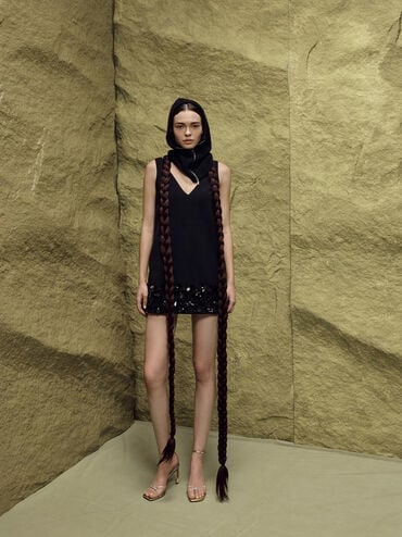 Jaylene Gem Stiletto Sandals, Gold, hi-res