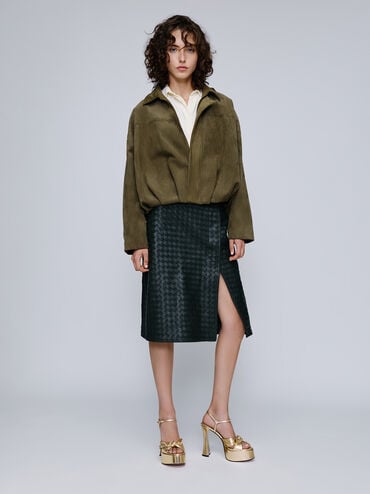 Jayce Leather Platform Sandals, Gold, hi-res