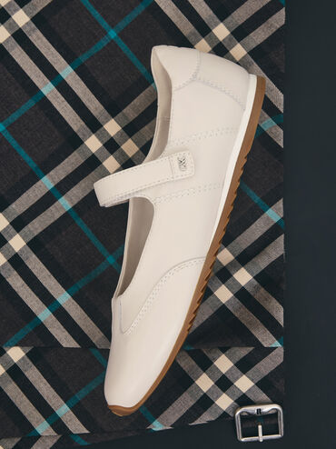 Jace Leather Mary Jane Sneakers, Chalk, hi-res