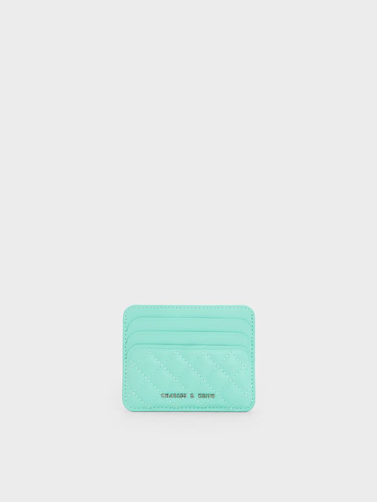 Cleo Quilted Card Holder, Mint Green, hi-res
