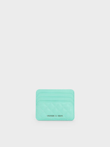 Cleo Quilted Card Holder, Mint Green, hi-res