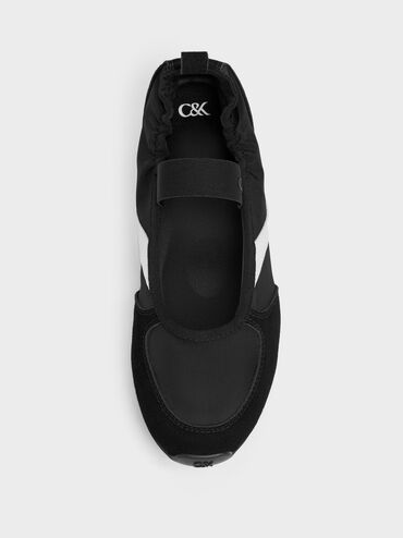 Jace Recycled Leather Mary Jane Sneakers, Black Textured, hi-res