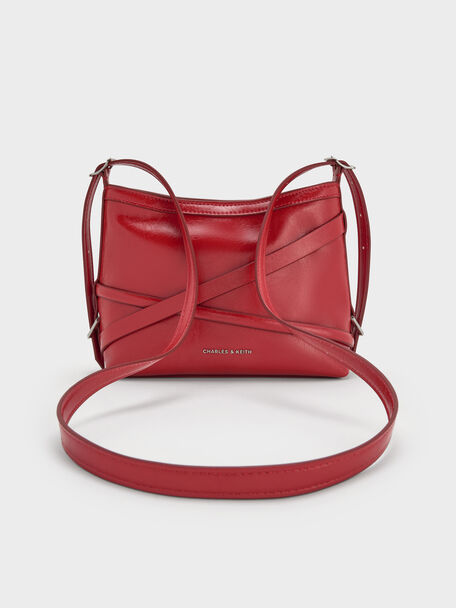Bryna Buckled-Strap Crossbody Bag, Equestrian Red, hi-res