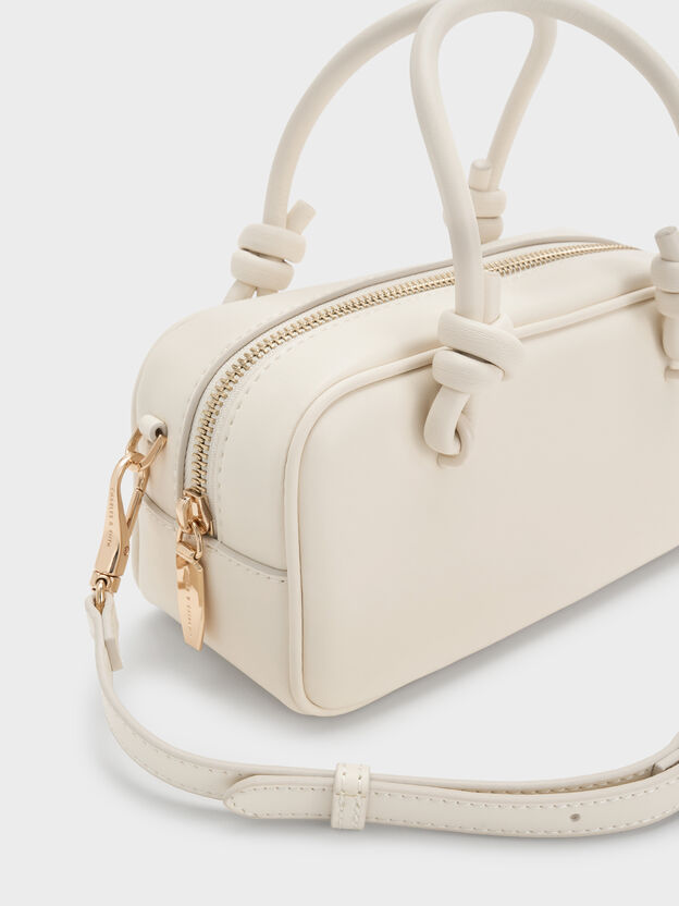 Sammie Knotted-Handle Boxy Bag, Cream, hi-res