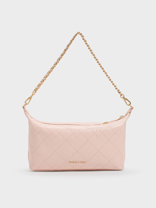 Duo Quilted Shoulder Bag, Soft Pink, hi-res