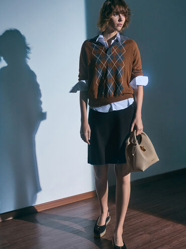 Chance Turn-Lock Bucket Bag, Taupe, hi-res