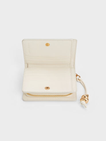 Augustine Sculptural-Detail Small Wallet, Cream, hi-res