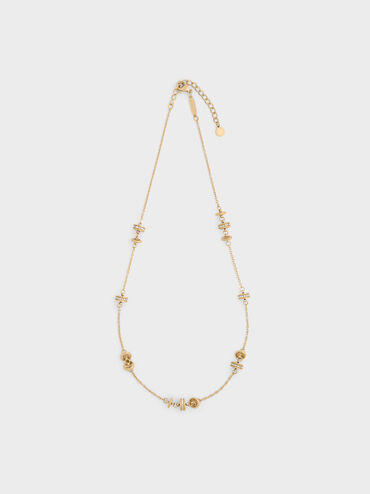 Hermione Crystal Choker Necklace, Gold, hi-res