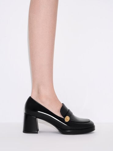 Hettie Metallic Accent Loafer Pumps, Black Box, hi-res