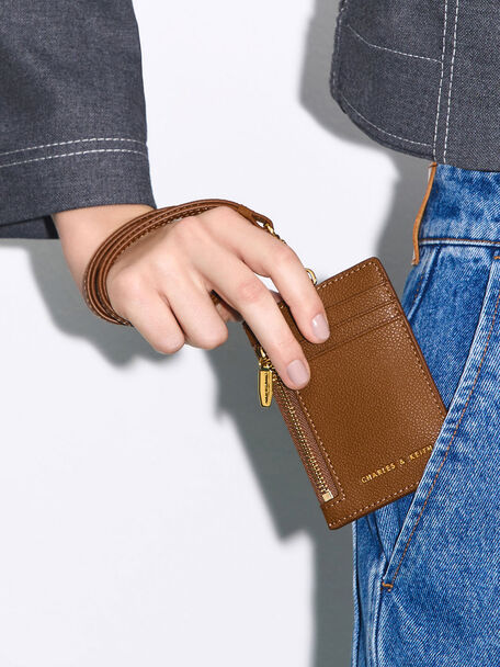 Twilia Card Holder With Lanyard, Chocolate, hi-res