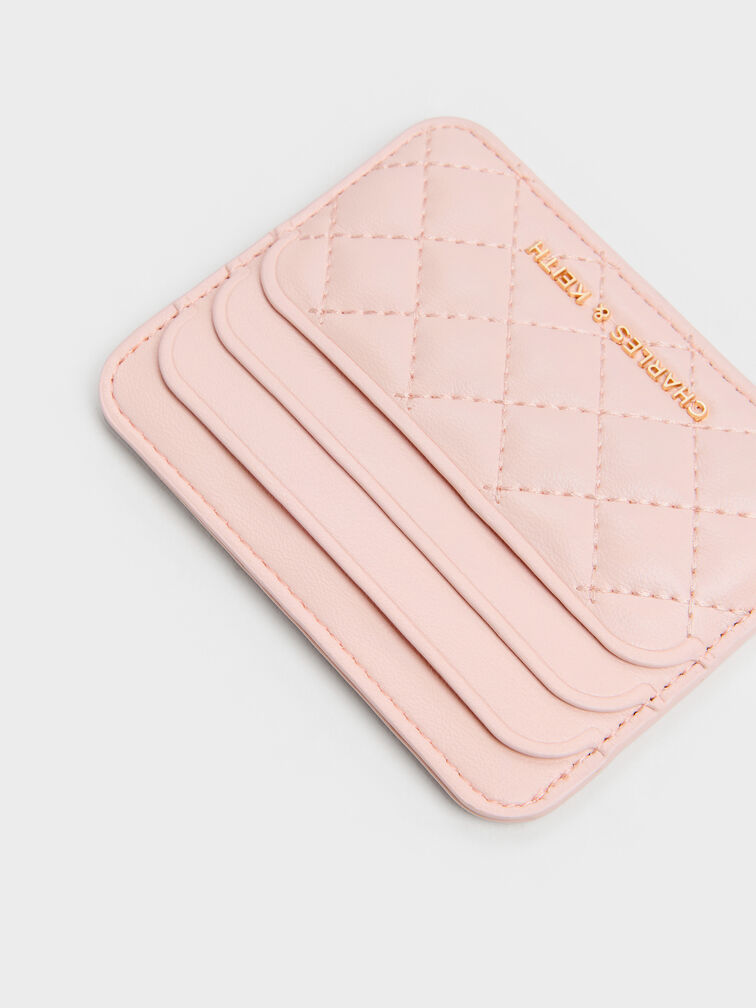 Cleo Quilted Card Holder, Soft Pink, hi-res
