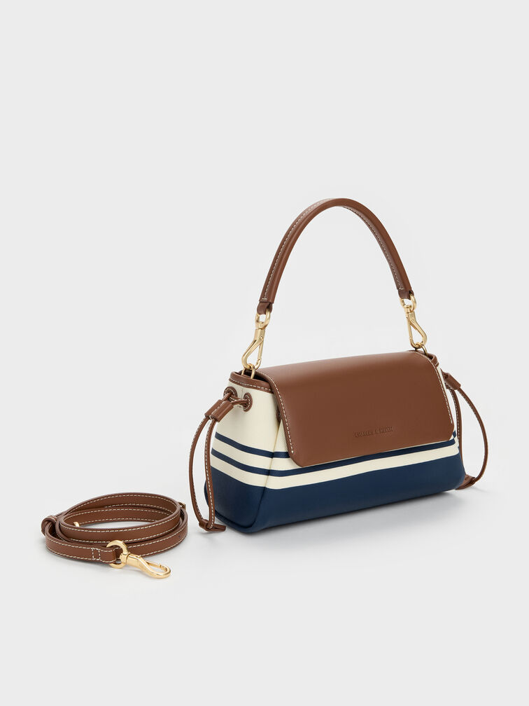 Hanya Canvas Striped Top Handle Bag, Multi, hi-res