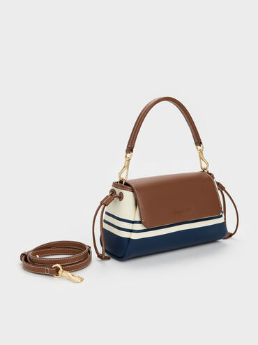 Hanya Canvas Striped Top Handle Bag, Multi, hi-res