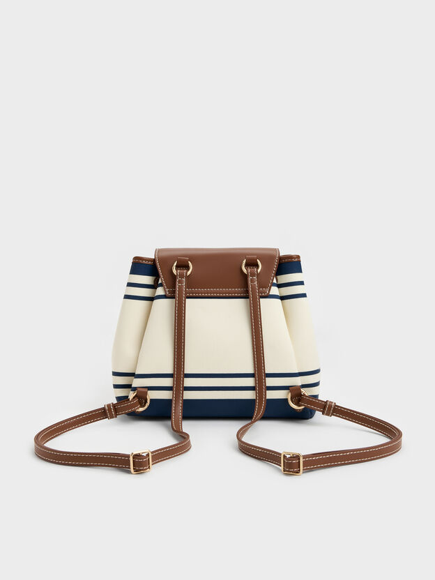 Hanya Canvas Striped Top-Handle Backpack, Multi, hi-res
