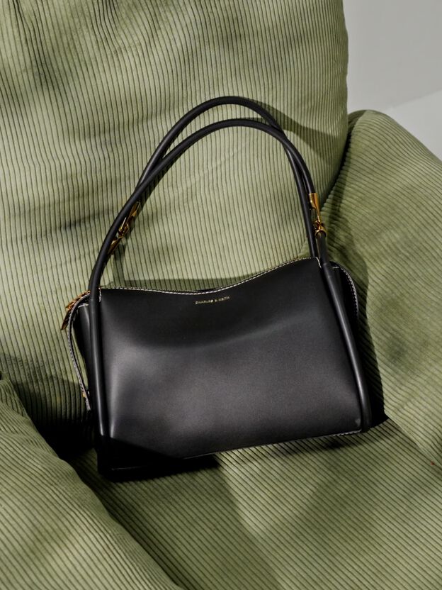 Lyla Tubular Slouchy Shoulder Bag, Black, hi-res