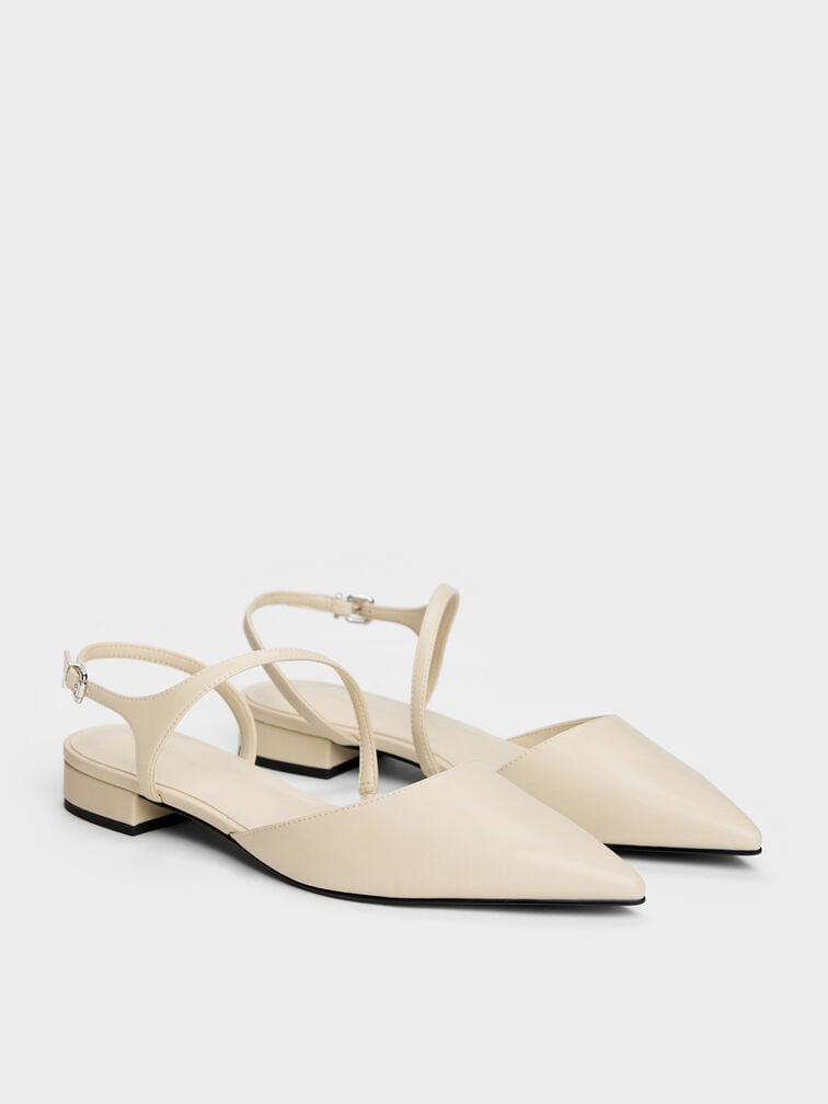 Cordelia Pointed Slingback Flats, Chalk, hi-res