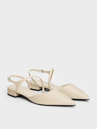 Cordelia Pointed Slingback Flats, Chalk, hi-res