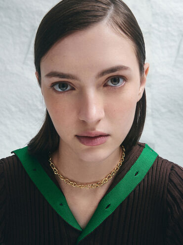 Nyra Mixed-Link Chain Necklace, Gold, hi-res