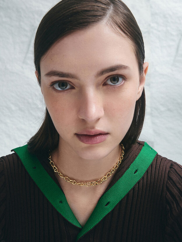 Nyra Mixed-Link Chain Necklace, Gold, hi-res