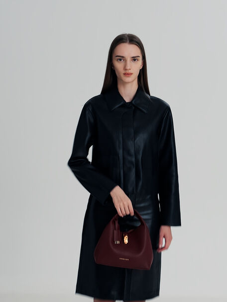 Chance Turn-Lock Bucket Bag, Wineberry Red, hi-res