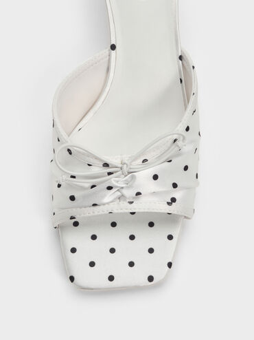 Sadira Dotted Ruched Bow Heeled Mules, Multi2, hi-res