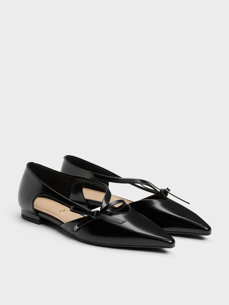 Anastasia Leather D'Orsay Flats, Black Box, hi-res