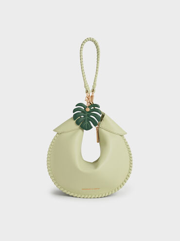 Blume Braided Curved Hobo Bag, Matcha Green, hi-res