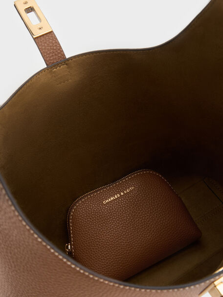 Chance Turn-Lock Hobo Bag, Chocolate, hi-res