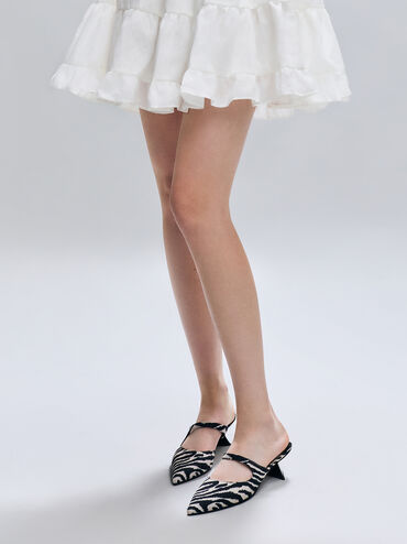 Vada Zebra-Print Asymmetric Sculptural Heel Pumps, Animal Print White, hi-res